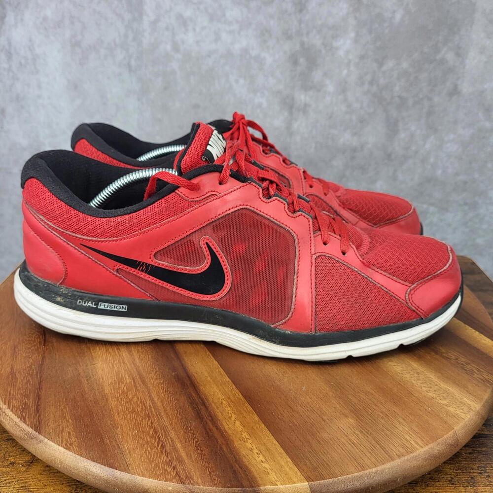 Nike Dual Fusion Running Shoes‎ Mens 14 Red Black Sneakers Trainers 657500-600
